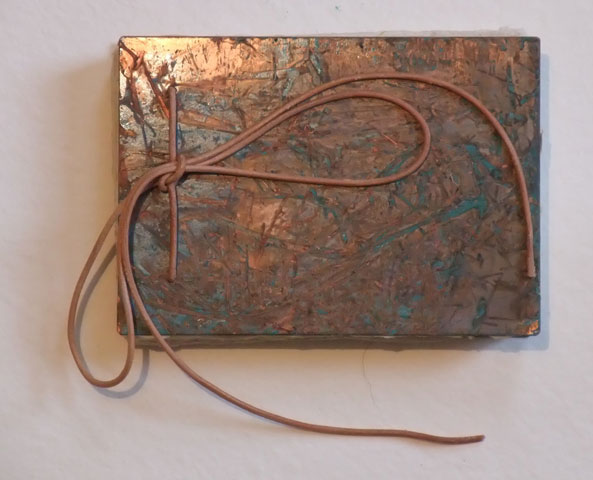 Buch-Album-Tagebuch mit Deckel aus patiniertem Kupfer, 40 S