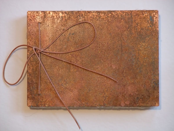 Buch-Album-Tagebuch mit Deckel aus patiniertem Kupfer, 30 S